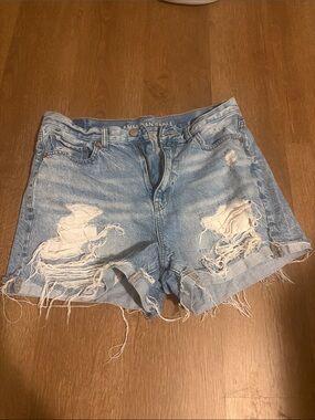 American Eagle Outfitters Light Blue Ripped Denim Shorts